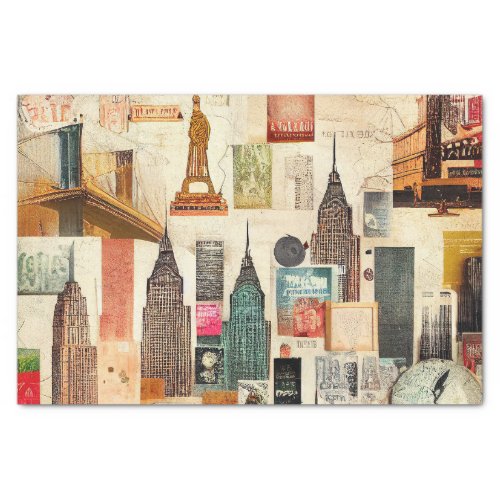 New York City Cityscape Decoupage Tissue Paper