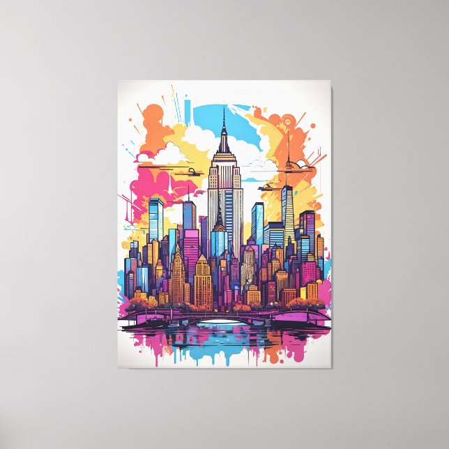 New York City Cityscape Landcape Canvas Print (Front)