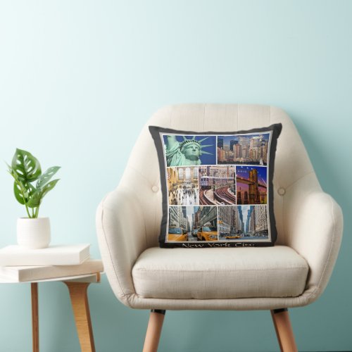 New York City Collage photos of the city Throw Pillow