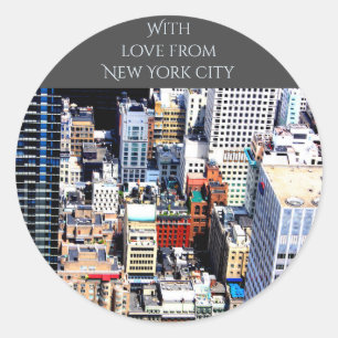 New York City colorful modern architectur Postcard Classic Round Sticker