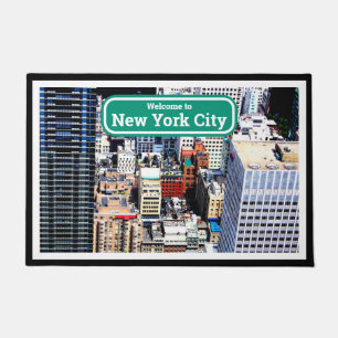 New York City colorful modern Doormat