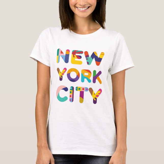 New York City colorful text T-Shirt (Front)
