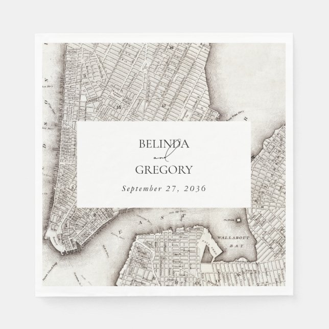 New York City Destination NYC Wedding Napkins (Front)