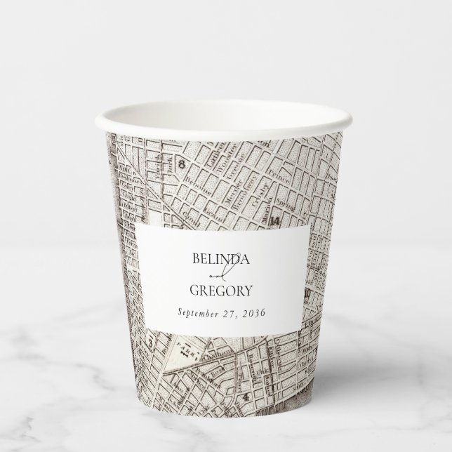 New York City Destination NYC Wedding Paper Cups (Front)