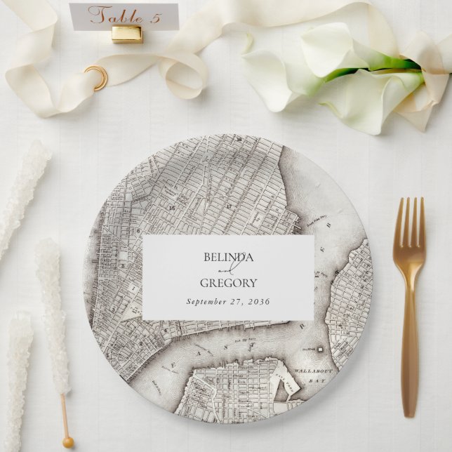 New York City Destination NYC Wedding Paper Plates (Wedding)