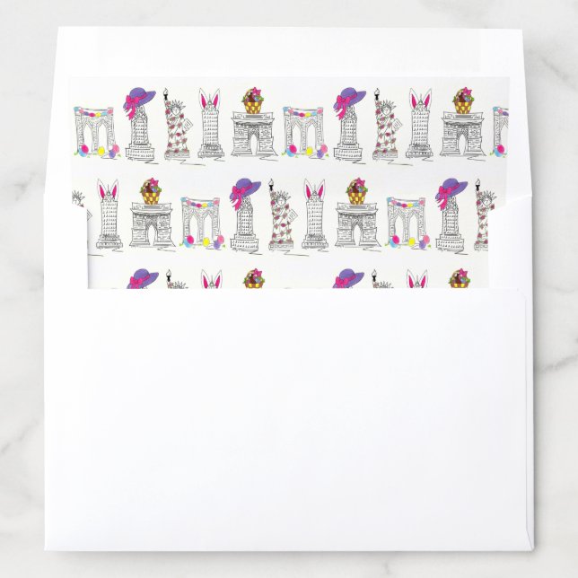 New York City Easter Parade NYC Landmarks Envelope Liner (In Envelope)
