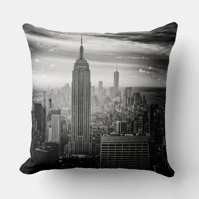 New York City Empire State Building Throw Pillow (Front)