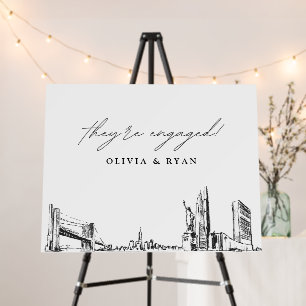 New York City Engagement Party Welcome Sign 28x22