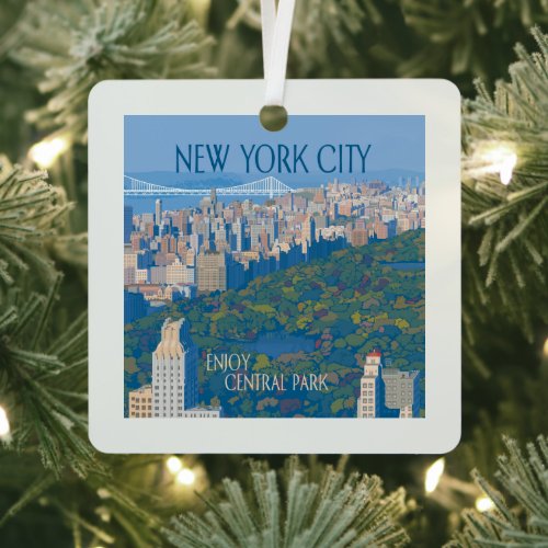 New York City  Enjoy Central Park Metal Ornament