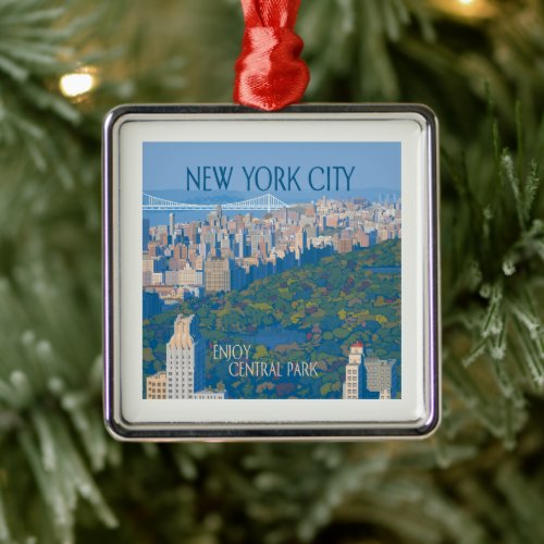 New York City  Enjoy Central Park Metal Ornament