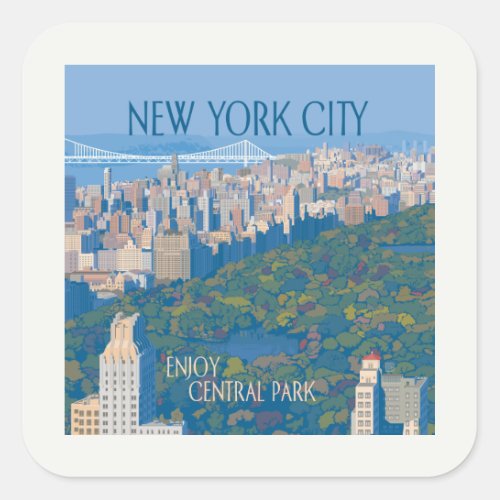 New York City  Enjoy Central Park Square Sticker