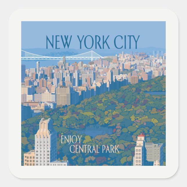 New York City | Enjoy Central Park Square Sticker (Front)