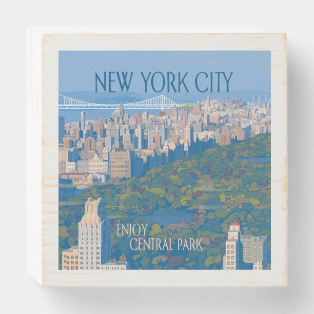 New York City | Enjoy Central Park Wooden Box Sign (Front Horizontal)