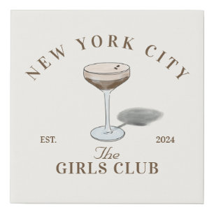 New York City Espresso Girls Club Can Cooler Faux Canvas Print