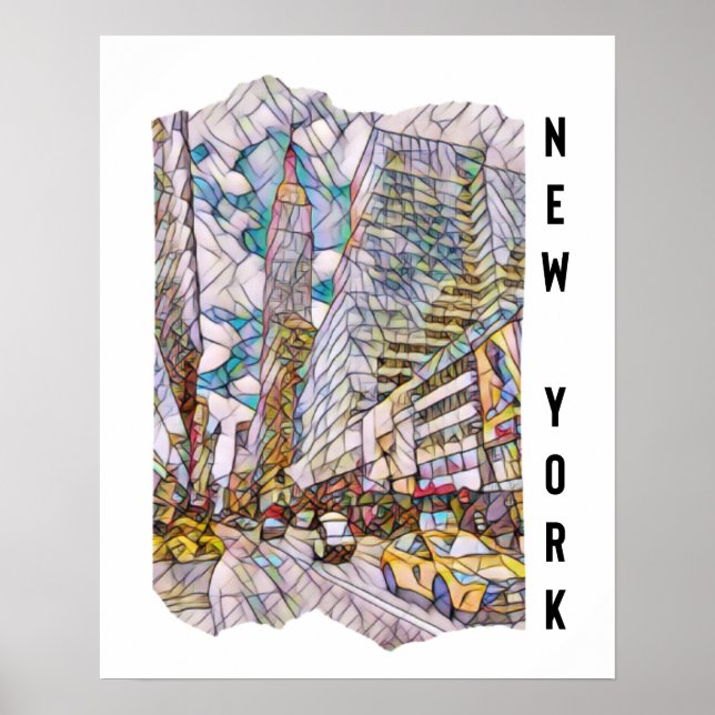 New York City Esthetic Mosaic Art         Poster (Front)