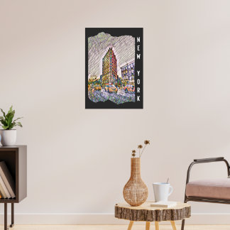 New York City Esthetic Mosaic Art Poster