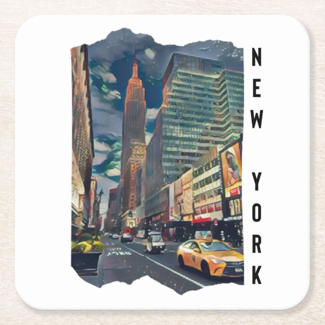 New York City Esthetic Photo Art  Square Paper Coaster (Front)