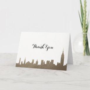 New York City Faux Gold Thank You Card