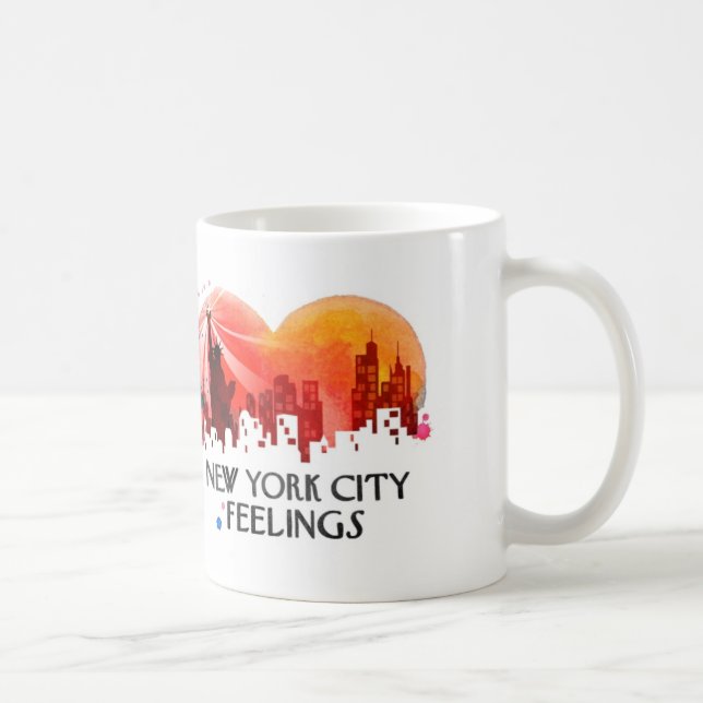 New York City Feelings New Yorker Font Logo Coffee Mug (Right)