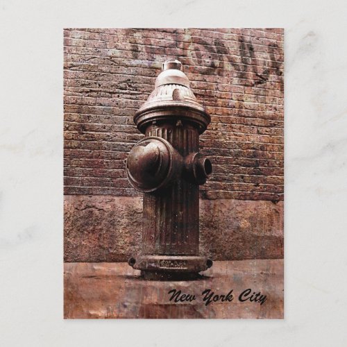 New York city fire hydrant postcard