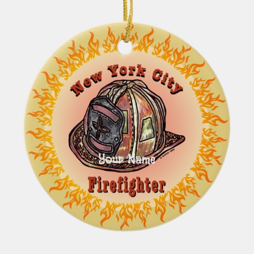 New York City Firefighter custom name ornament