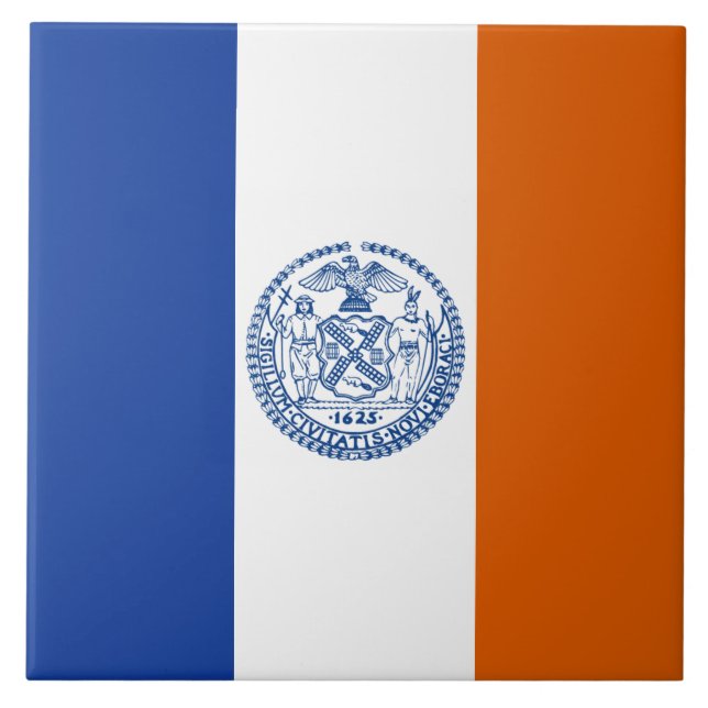New York city flag Ceramic Tile (Front)