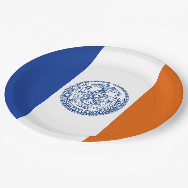 New York city flag Paper Plates (Angled)