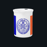 New York City Flag Pitcher<br><div class="desc">Serve your beverages with a touch of Big Apple style using our exclusive pitcher featuring the flag of New York City! This elegant pitcher is perfect for adding a unique and eye-catching element to your tableware. Showcasing the iconic New York City flag, it combines practical functionality with a vibrant tribute...</div>