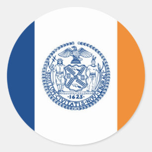 new york city flag united states america country classic round sticker
