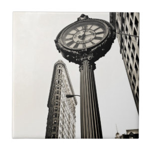 New York City - Flatiron Building and Clock Ceramic Tile