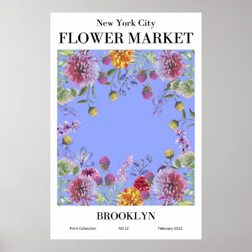 New York City Flower Market Brooklyn Poster