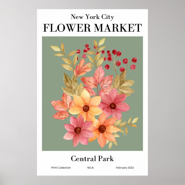 New York City Flower Market Central Park Poster (Front)