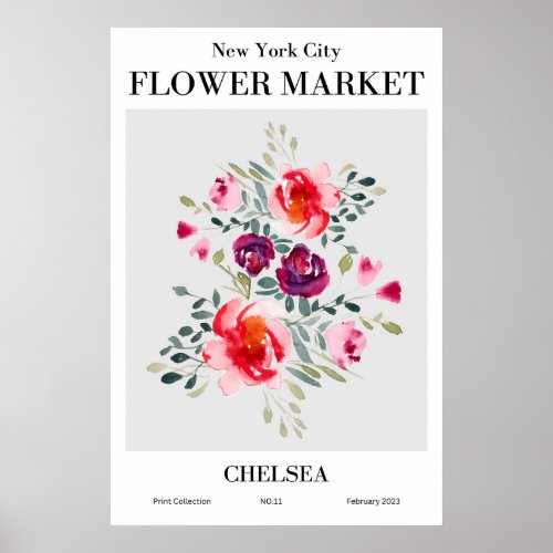 New York City Flower Market Chelsea Poster