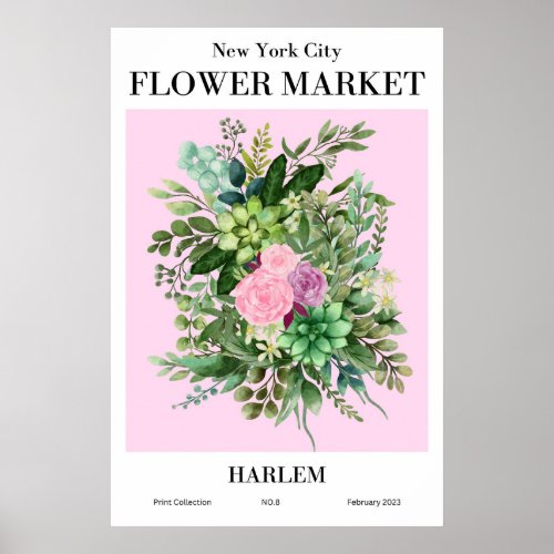 New York City Flower Market Harlem Poster