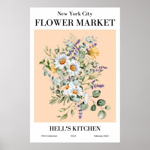 New York City Flower Market Hells Kitchen Poster