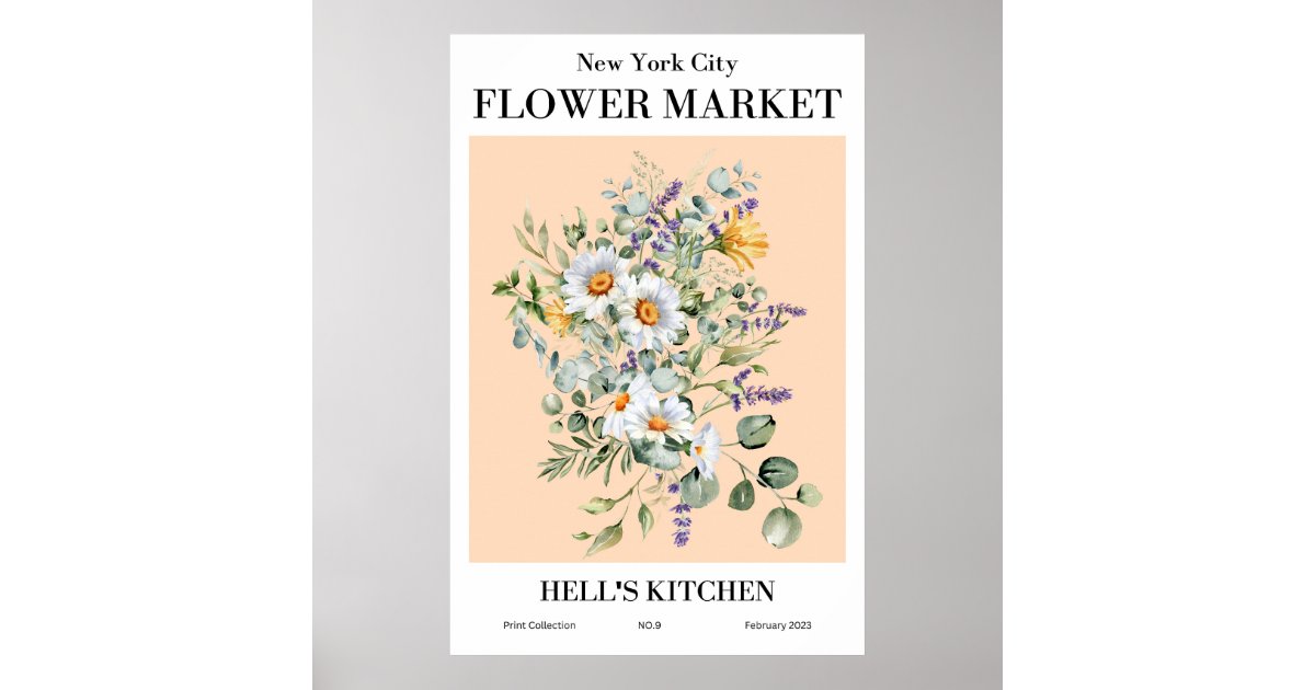 New York City Flower Market Hell's Kitchen Poster Zazzle