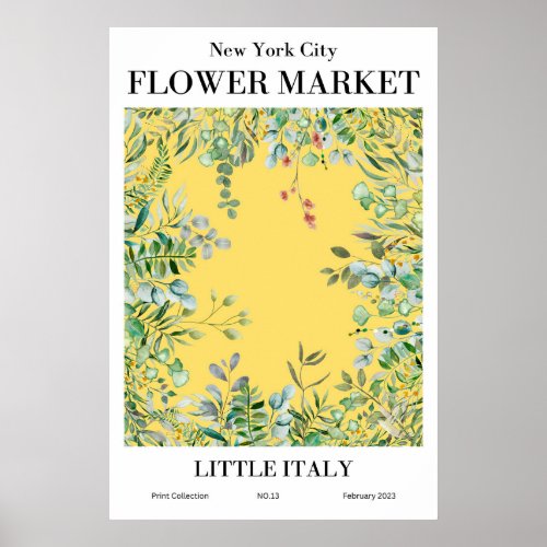 New York City Flower Market Little Italy Poster