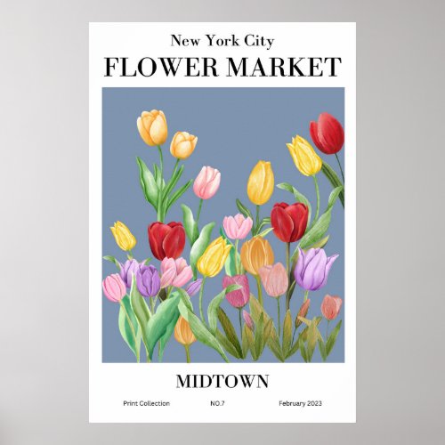 New York City Flower Market Midtown Poster