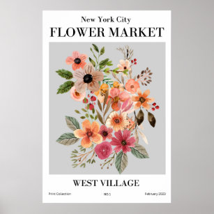 New York City Flower Market West Village Poster
