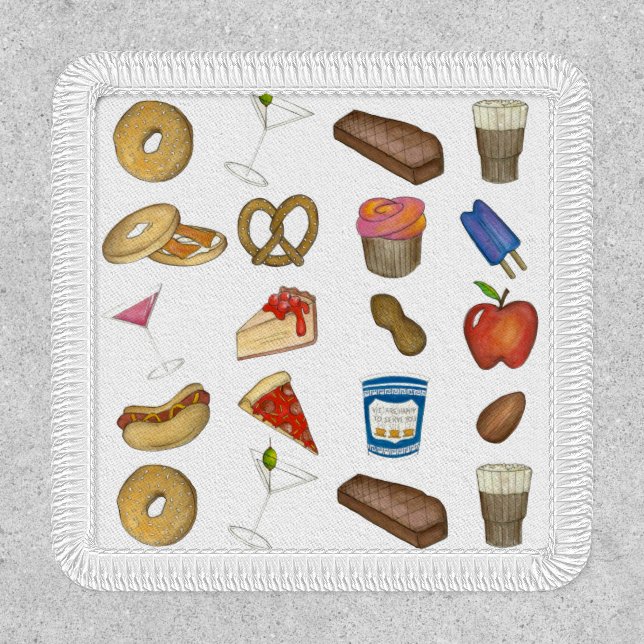 New York City Foodie Iconic NYC Foods Drinks Patch (Front)