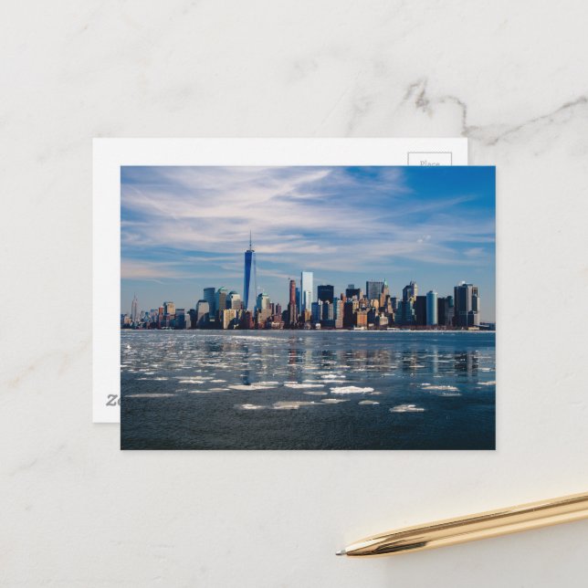 New York City Freedom Tower Skyline Postcard (Front/Back In Situ)