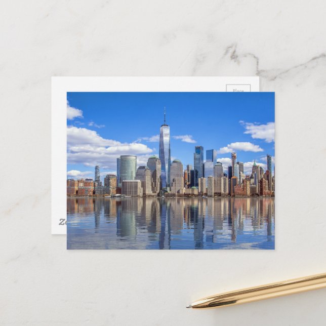New York City Freedom Tower Skyline Postcard (Front/Back In Situ)