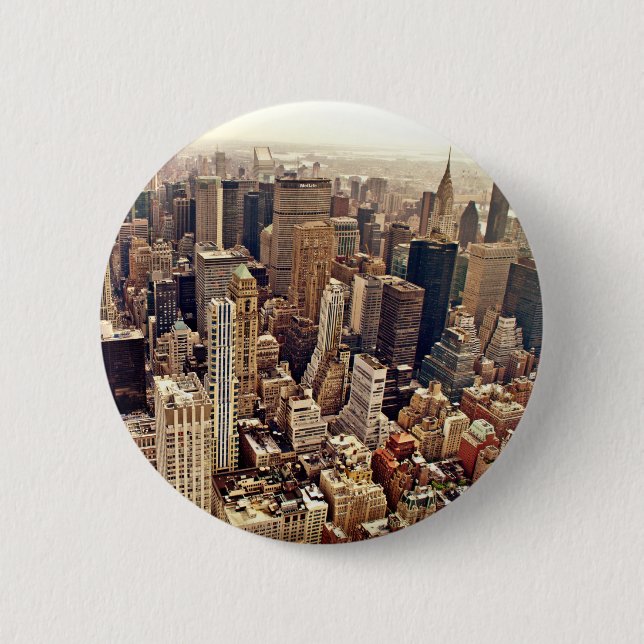 New York City From Above Pinback Button (Front)