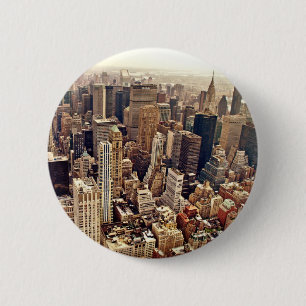 New York City From Above Pinback Button