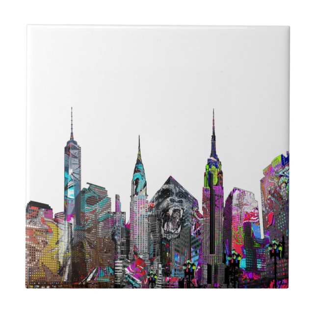New York City graffiti Ceramic Tile (Front)