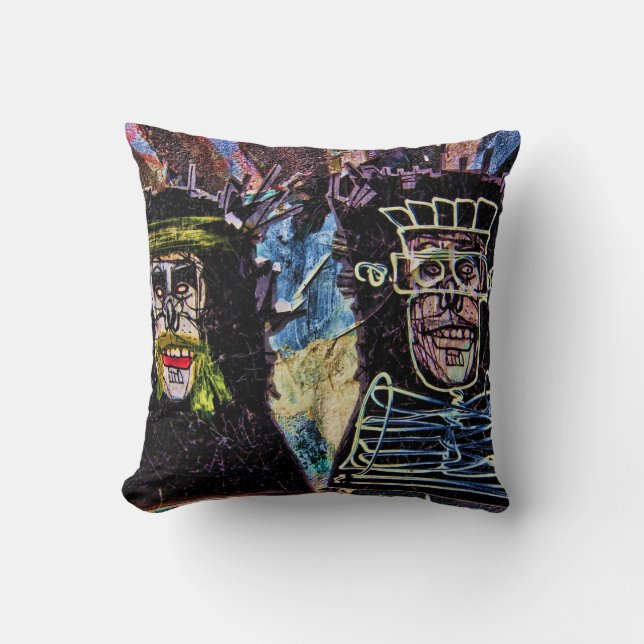 New York City Graffiti Wall Photo Throw Pillow (Front)