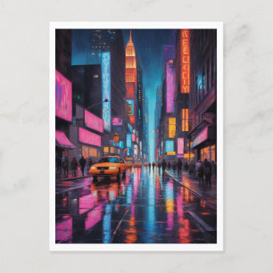 New York City Graphic Art Colorful Abstract View Postcard
