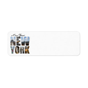 New York City Graphical Tourism Montage Label