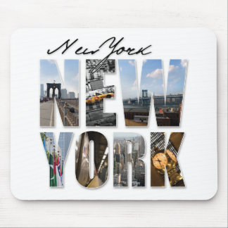 New York City Graphical Tourism Montage Mouse Pad