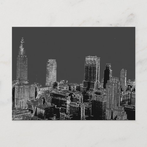 New York City Gray Pop Art Postcards